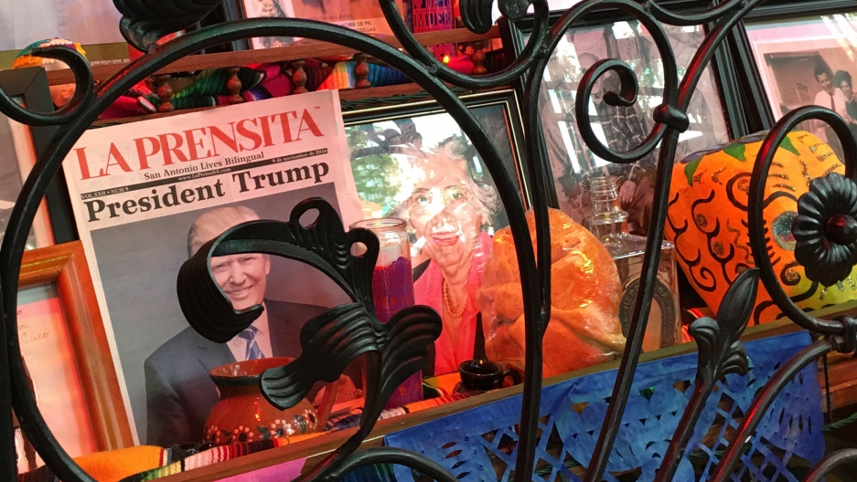 A display in front of Mi Tierra restaurant in San Antonio. A display in front of Mi Tierra restaurant in San Antonio.